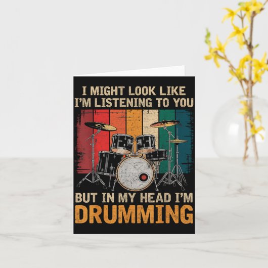 Percussionist Drumming For Drum Set Lover Drummers Karte (Gelbe Blume)