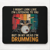 Percussionist Drumming For Drum Set Lover Drummers Mousepad (Vorne)