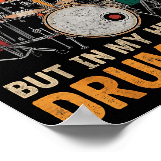 Percussionist Drumming For Drum Set Lover Drummers Poster (Ecke)