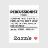 Percussionist Noun Musical Instruments Instructor Aufkleber (Blatt)