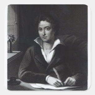 Percy Bysshe Shelley, graviert von William Holl Quadratischer Aufkleber