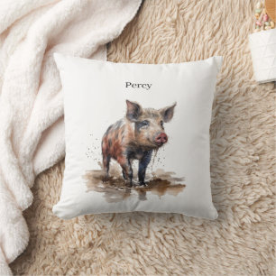 Percy das verspielt Ferkel, individuell Kissen
