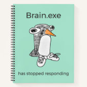 Percy Penguin Brain.exe Has Stopped Notebook Notizblock (Vorderseite)