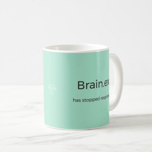 Percy Penguin "Brain.exe Not Responding" mug Kaffeetasse (VorderseiteRechts)