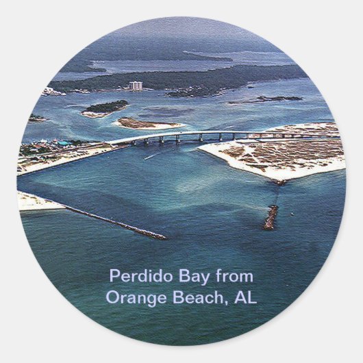 Perdido Bay von Orange Beach, AL Runder Aufkleber (Vorderseite)