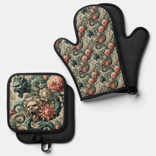Perditionshistorie - Gotik Viktorianisch Ofenhandschuh & Topflappen-Set (Vorderseite/Rückseite)