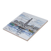 Perdrix Leuchtturm, Loctudy| Bretagne, Frankreich Fliese (Seite)