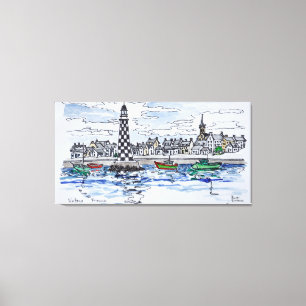 Perdrix Leuchtturm, Loctudy  Bretagne, Frankreich Leinwanddruck