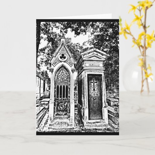 Pere Lachaise-B&W Karte (Gelbe Blume)