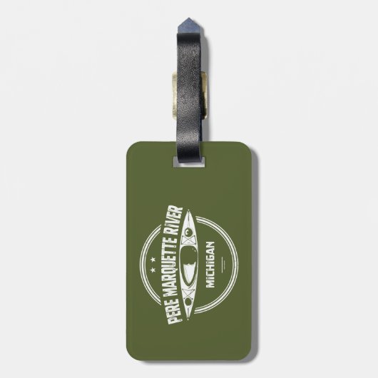Pere Marquette River Michigan Kayaking Gepäckanhänger (Rückseite vertikal)
