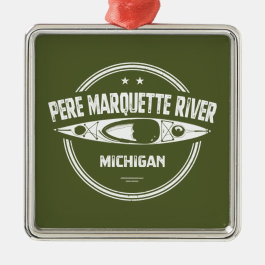 Pere Marquette River Michigan Kayaking Ornament Aus Metall (Vorne)