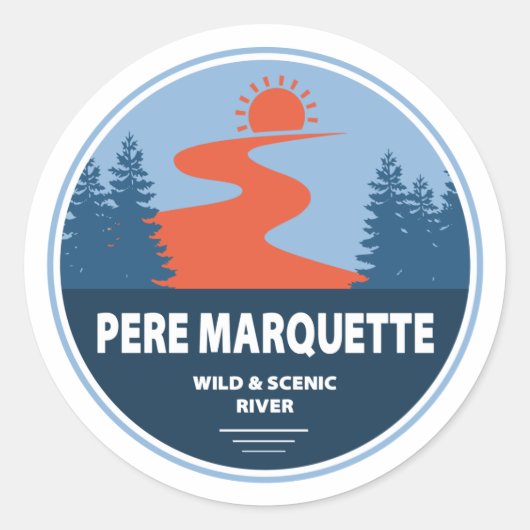 Pere Marquette Wild und Landschaftlicher Fluss Runder Aufkleber (Vorderseite)