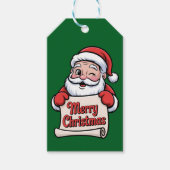 Père Noël Clin d'Œil 🎅 "Merry Christmas" Geschenkanhänger (Vorderseite)