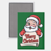 Père Noël Clin d'Œil 🎅 "Merry Christmas" Magnet (Vorderseite/Rückseite)