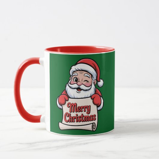 Père Noël Clin d'Œil 🎅 "Merry Christmas" Tasse (Links)