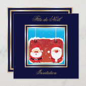 Père Noël Fête de Noël Einladung (Vorne/Hinten)