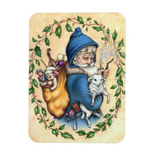 Pere Weihnachten VATER CHRISTMAS MAGNET Rectangle