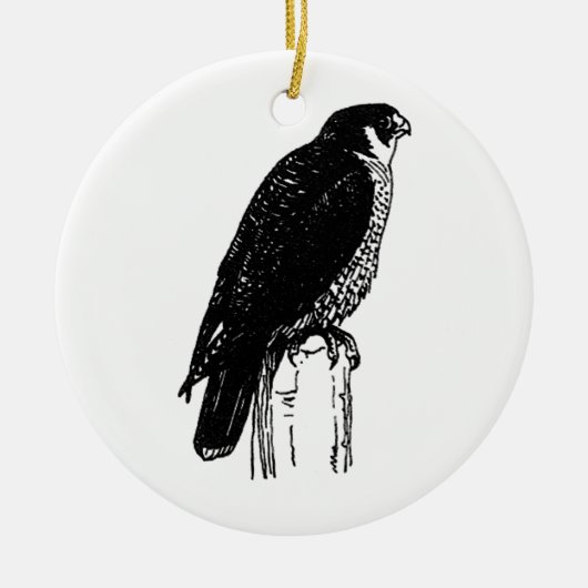 Peregrine Falcon (Abbildung) Keramik Ornament (Vorne)