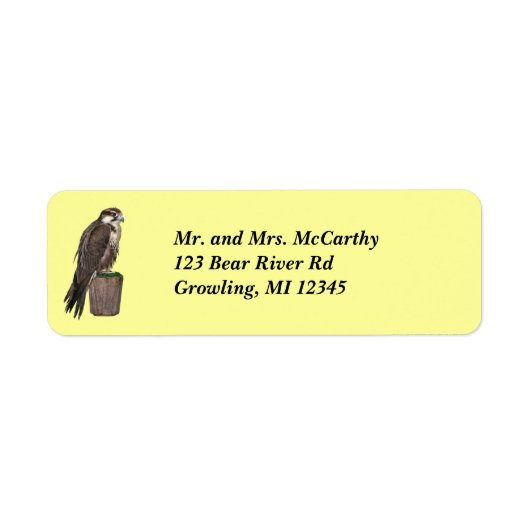 Peregrine Falcon Address Label (Vorne)