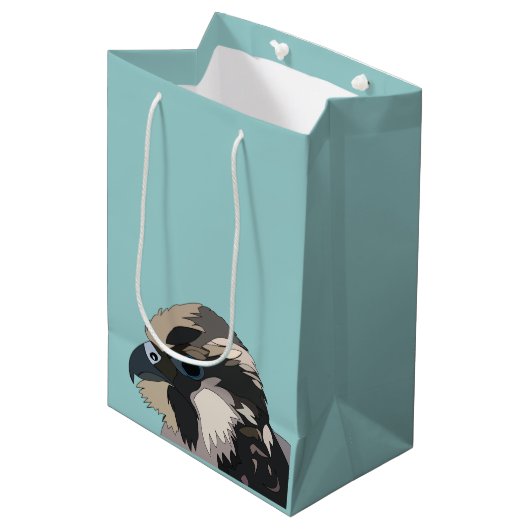 Peregrine Falcon Bird Art Mittlere Geschenktüte (Vorderseite Schrägansicht)