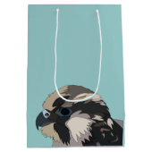 Peregrine Falcon Bird Art Mittlere Geschenktüte (Rückseite)