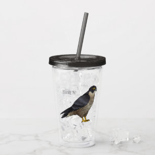 Peregrine falcon bird Cartoon Illustration Acryltrinkbecher