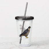 Peregrine falcon bird Cartoon Illustration Acryltrinkbecher (Rückseite)