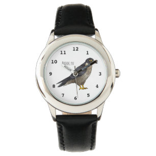 Peregrine falcon bird Cartoon Illustration Armbanduhr
