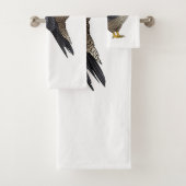 Peregrine falcon bird Cartoon Illustration Badhandtuch Set (Insitu)
