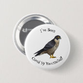 Peregrine falcon bird Cartoon Illustration Button (Vorne & Hinten)