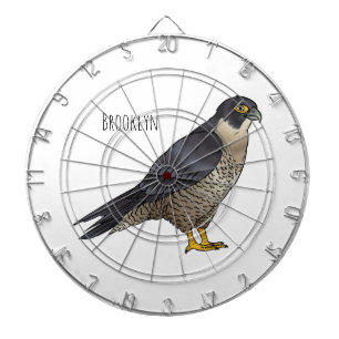 Peregrine falcon bird Cartoon Illustration Dartscheibe