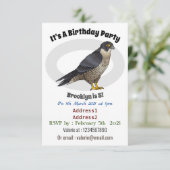 Peregrine falcon bird Cartoon Illustration Einladung (Stehend Vorderseite)