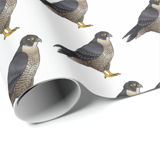 Peregrine falcon bird Cartoon Illustration Geschenkpapier (Rolleneckpunkt)