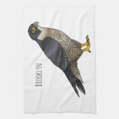 Peregrine falcon bird Cartoon Illustration Geschirrtuch (Vertikal)