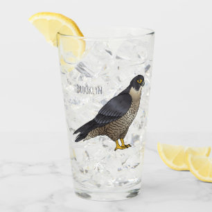 Peregrine falcon bird Cartoon Illustration Glas