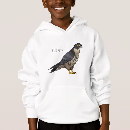 Peregrine falcon bird Cartoon Illustration Hoodie (Vorderseite)