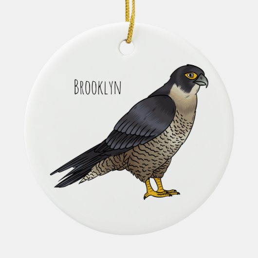 Peregrine falcon bird Cartoon Illustration Keramik Ornament (Vorne)