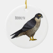 Peregrine falcon bird Cartoon Illustration Keramik Ornament (Hinten)