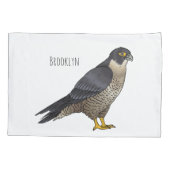 Peregrine falcon bird Cartoon Illustration Kissenbezug (Rückseite)
