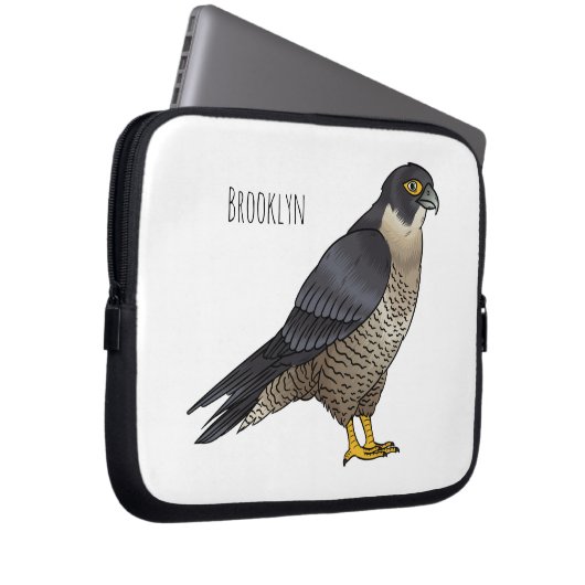 Peregrine falcon bird Cartoon Illustration Laptopschutzhülle (Vorne Rechts)