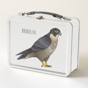 Peregrine falcon bird Cartoon Illustration Metall Brotdose