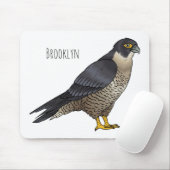 Peregrine falcon bird Cartoon Illustration Mousepad (Mit Mouse)