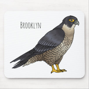 Peregrine falcon bird Cartoon Illustration Mousepad