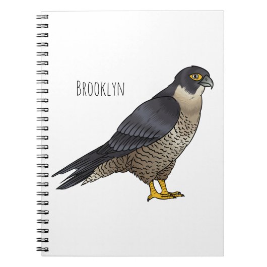 Peregrine falcon bird Cartoon Illustration Notizblock (Vorderseite)