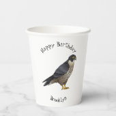 Peregrine falcon bird Cartoon Illustration Pappbecher (Rückseite)