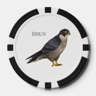 Peregrine falcon bird Cartoon Illustration Pokerchips