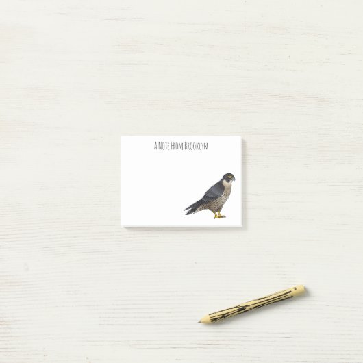 Peregrine falcon bird Cartoon Illustration Post-it Klebezettel (Auf Schreibtisch)