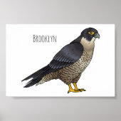 Peregrine falcon bird Cartoon Illustration Poster (Vorne)