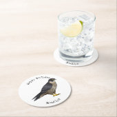 Peregrine falcon bird Cartoon Illustration Runder Pappuntersetzer (Vor Ort)