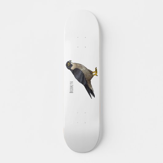 Peregrine falcon bird Cartoon Illustration Skateboard (Vorne)